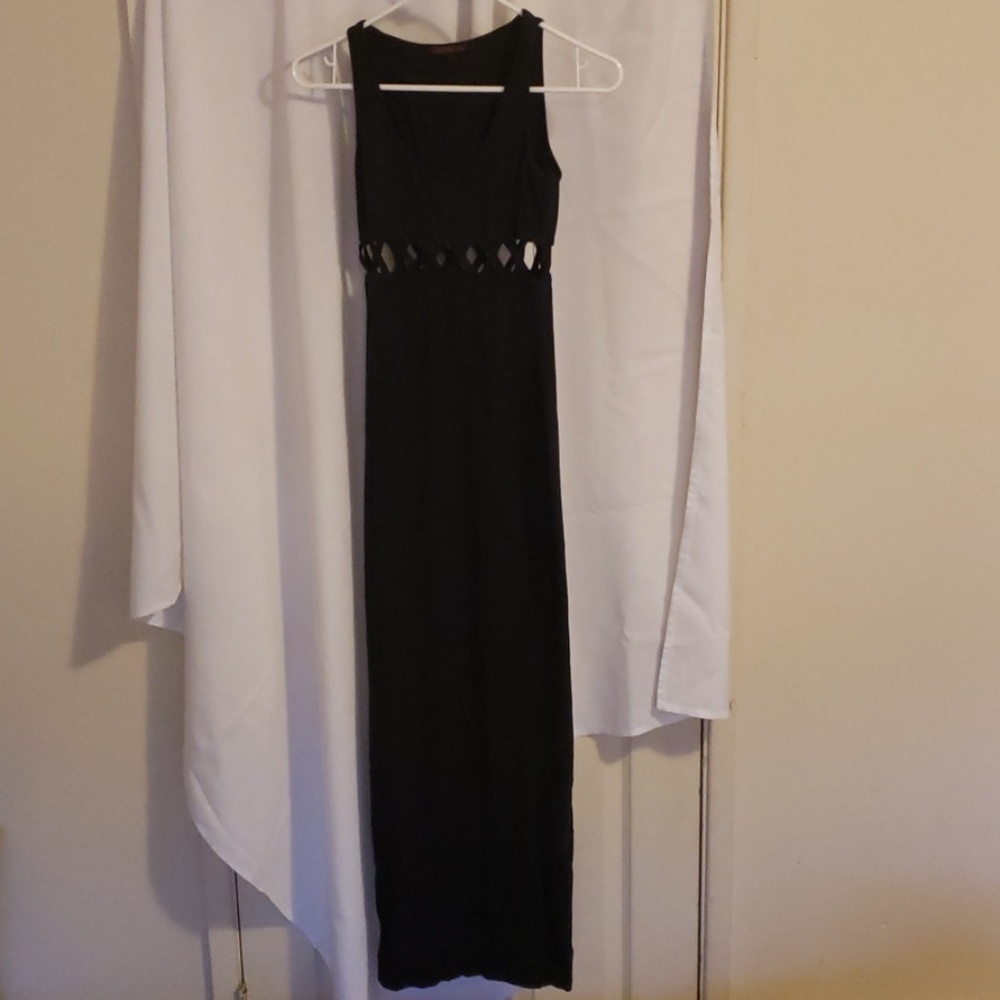 Black material girl maxi dress
